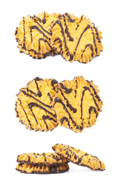 Empilhamento de cookies isolados sobre o fundo branco — Fotografia de Stock