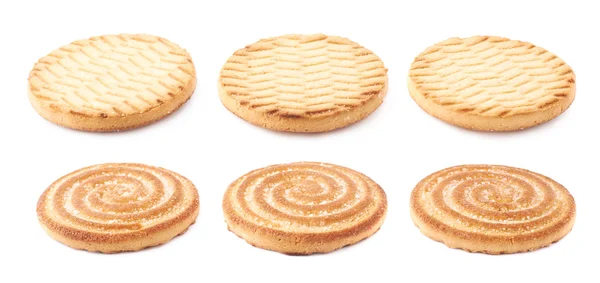 흰색 배경 위에 절연 하는 쿠키의 집합 — 스톡 사진