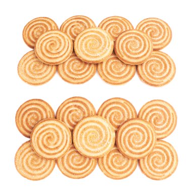 Beyaz arka plan üzerinde izole çerezleri yığını