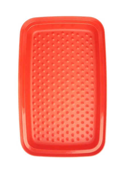 Red plastic food container isolated over the white background — Stock Photo, Image