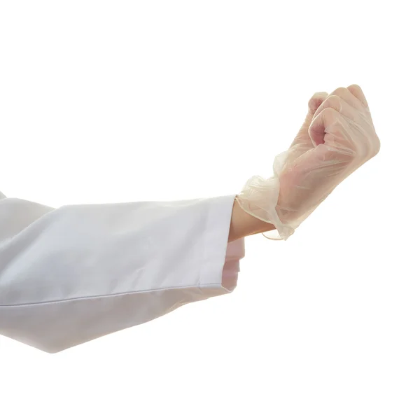 Docteur main féminine sur fond blanc isolé — Photo