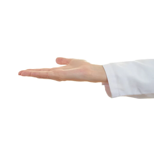 Doctor female hand over white isolated background — Stock Photo, Image