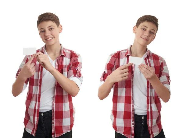 Cute teenager boy over white isolated background — Stock Photo, Image