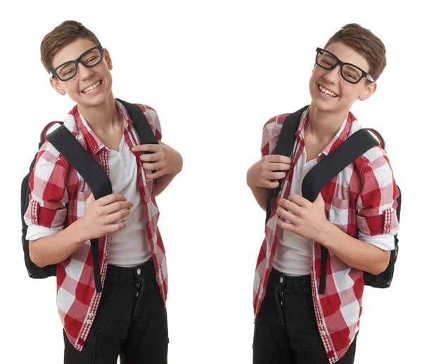 Sevimli genç çocuk beyaz izole arka plan üzerinde