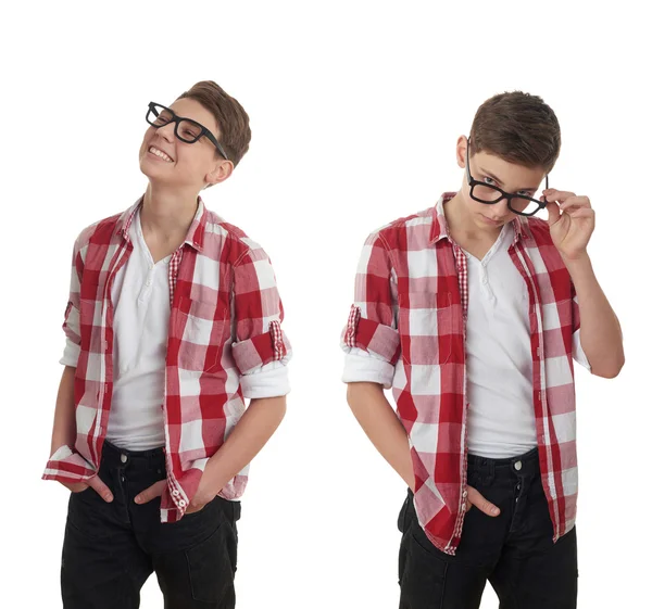 Cute teenager boy over white isolated background Stock Image