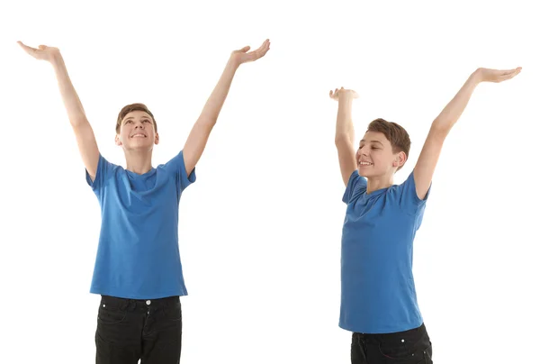 Cute teenager boy over white isolated background — Stock Photo, Image