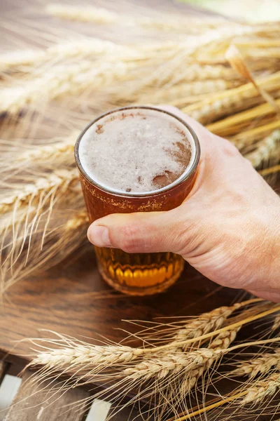 Wheat. Glass Beer. Summer. Outdoor. — Stock Photo, Image