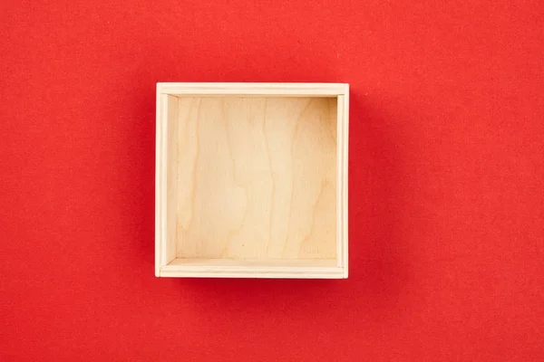 Wooden box. View from above. Storage. For your design. — Stock Photo, Image