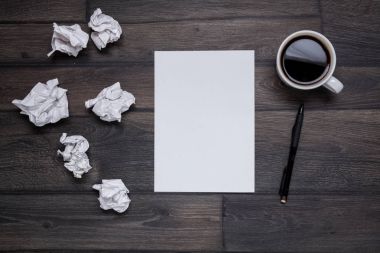 boş Not Üstten Görünüm