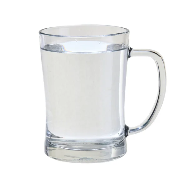 Tazza di vetro trasparente. Acqua. Per bere. Isolato . — Foto Stock