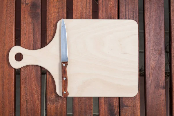 Cutting board top view on — Stock Photo, Image
