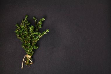 Yararlı otlar. Kekik. Güzel kokulu. Yeşil. Tazelik. Tasarımlarınız için. İzole.