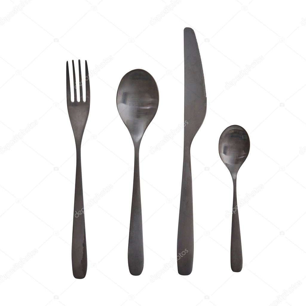 Cutlery. Set. Spoon fork knife. serving. For your design. Isolated.