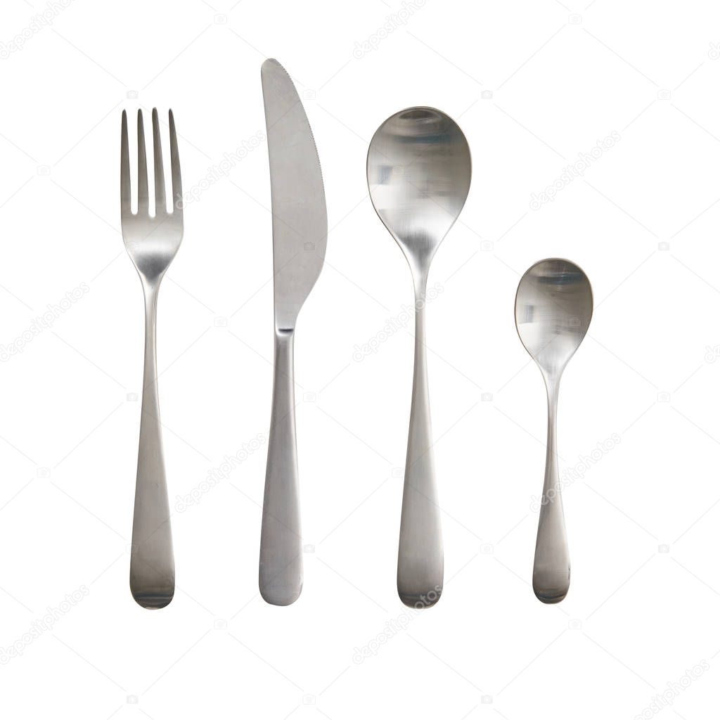 Cutlery. Set. Spoon fork knife. serving. For your design. Isolated.