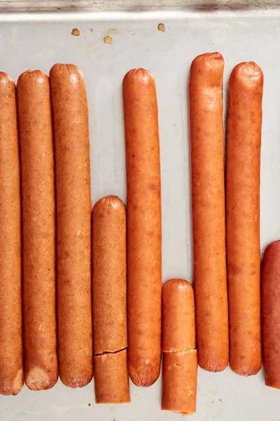 Sausages. Tasty food. Meat. For cooking hot dogs. Close. Sausages. For your design. Fast food.