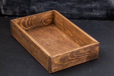 arka plan üzerinde boş tahta kutu