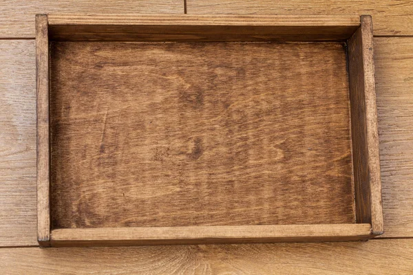 Caixa de madeira vazia vista superior — Fotografia de Stock