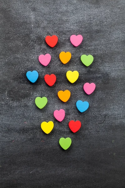 Färguppsättning hjärtat svart styrelse — Stockfoto