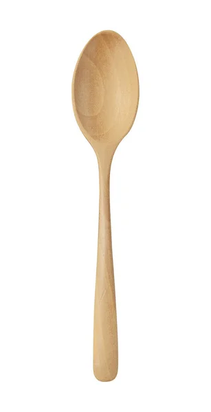 Wooden spoon isolated on white background. Close up. — Stock Photo, Image