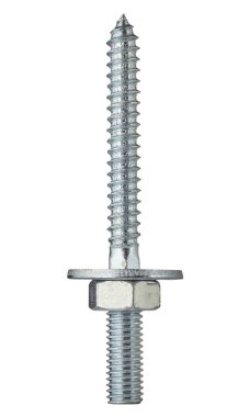 Screw bolts and nuts, isolated on white background. Close up.
