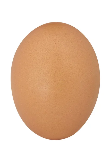 Коричневое куриное яйцо на белом фоне. Закрыть . — стоковое фото