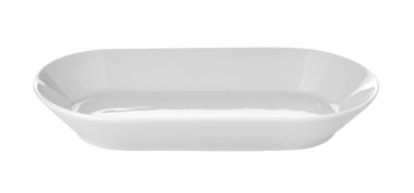 Beyaz oval plaka, beyaz arka plan. Kapat..