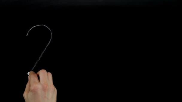 Hand writing with chalk on chalkboard mathematical equation, two plus two equals four. Close up — Stockvideo