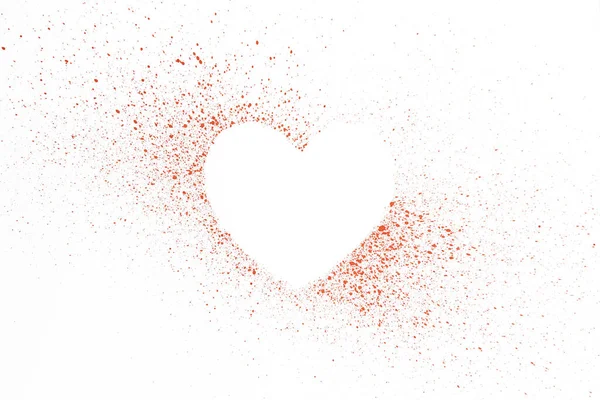 Forma de corazón rojo para texto aislado sobre fondo blanco — Foto de Stock
