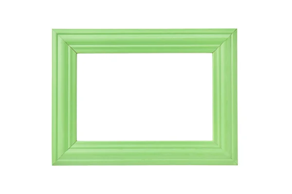 Cadre vert pour la peinture ou l'image sur fond blanc avec chemin de coupe — Photo