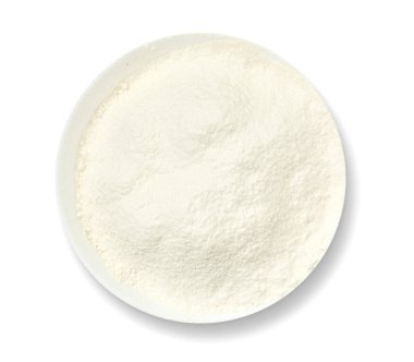 Beyaz arka planda izole edilmiş seramik un kasesi