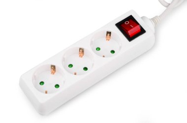 Beyaz arka plan üzerinde izole uzatma kablosu