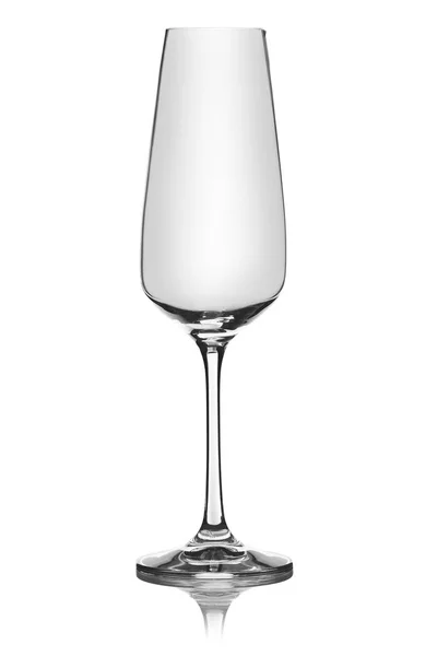 Bicchiere per champagne su sfondo bianco — Foto Stock