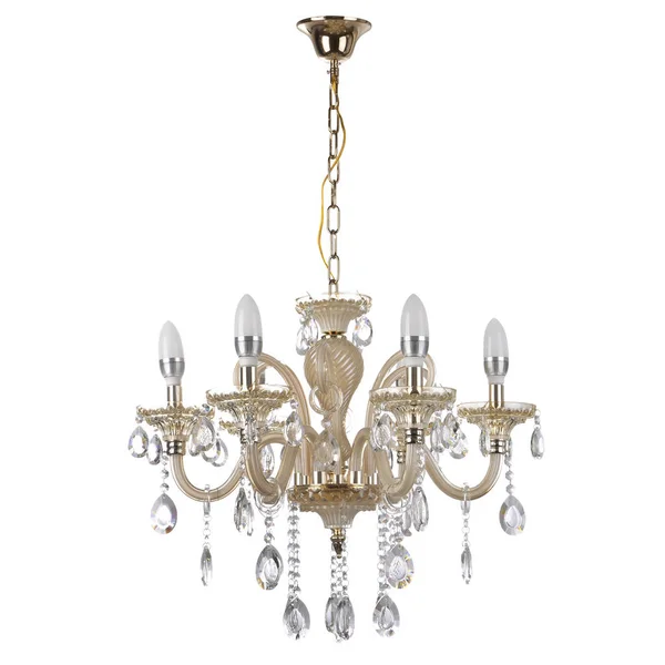 Beyaz arka plan üzerinde izole kristal cam avize