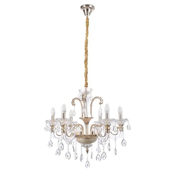 Beyaz arka plan üzerinde izole kristal cam avize