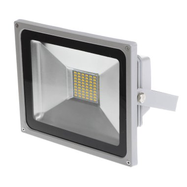 Projektör ışığı beyaz arkaplanda izole edildi