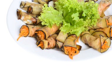 Patlıcan havuç ile rulo