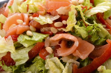 balık somon ve sebze salatası