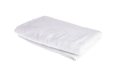 Beyaz arka plan üzerinde izole beyaz havlu