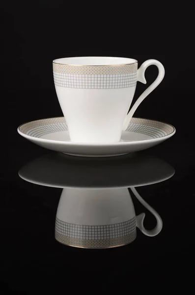 Tea cup on black background — Stock Photo, Image