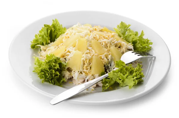 sebze, peynir ve ananas salatası