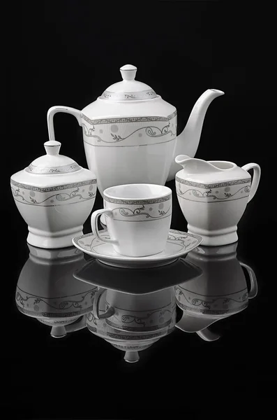 Tea set isolated — Stock Photo, Image