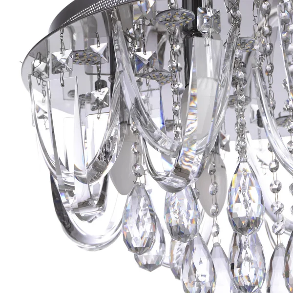 Crystal glass chandelier isolated — Stock Photo, Image