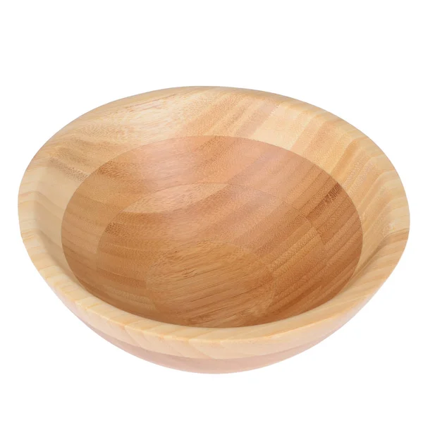 Cuenco de madera para ensalada aislada — Foto de Stock
