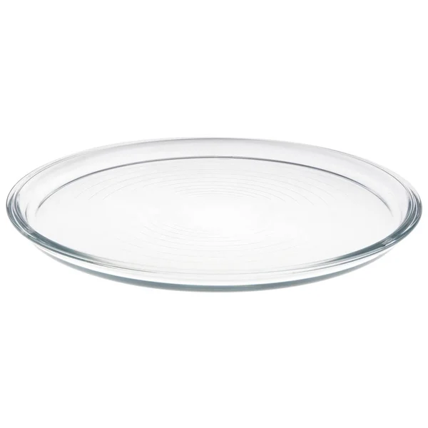 Glass plate for pizza isolated — Stock Photo, Image