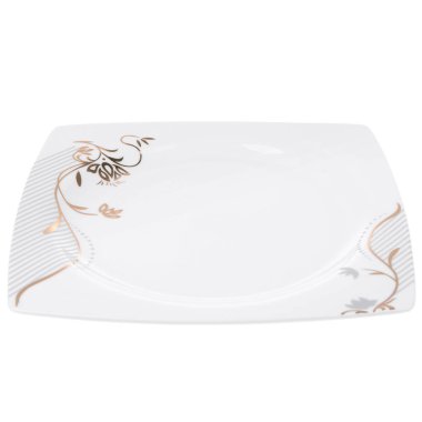 Beyaz arka plan üzerinde izole yemek tabağı boş