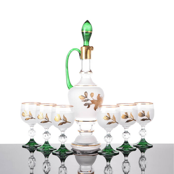 set for drinks - decanter and glasses