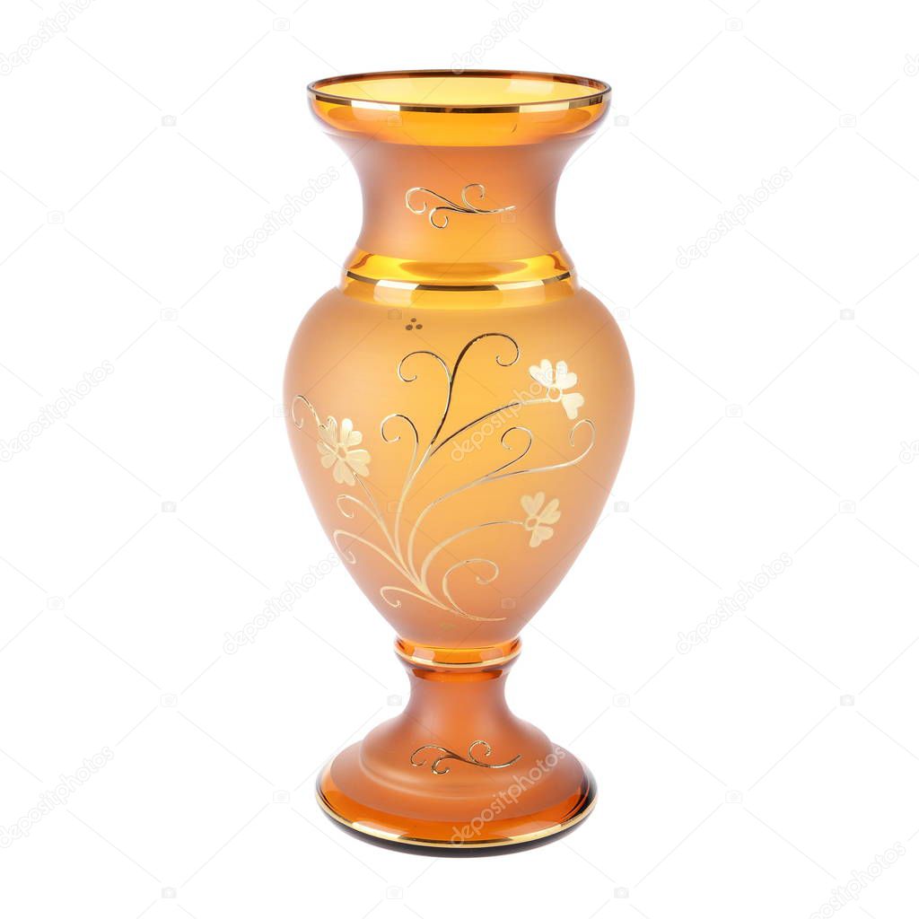 flower vase empty isolated on white background