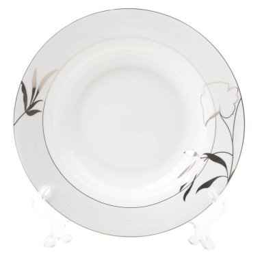 Beyaz arka plan üzerinde izole yemek tabağı boş