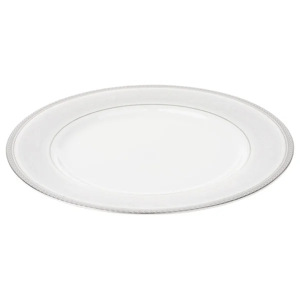 Prato de jantar vazio isolado no fundo branco — Fotografia de Stock