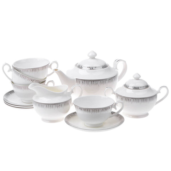 tea set empty isolated on white background